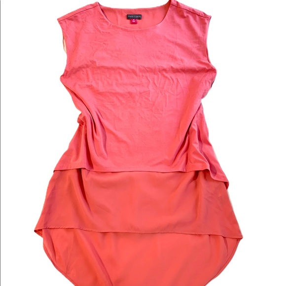 Vince Camuto Mixed Media Tunic Top Rose​ - Picture 3 of 11